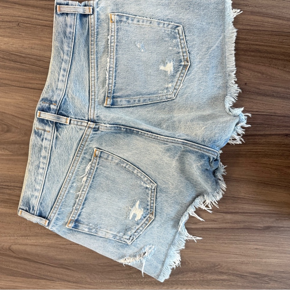 Denim Frayed Hem Women's Shorts